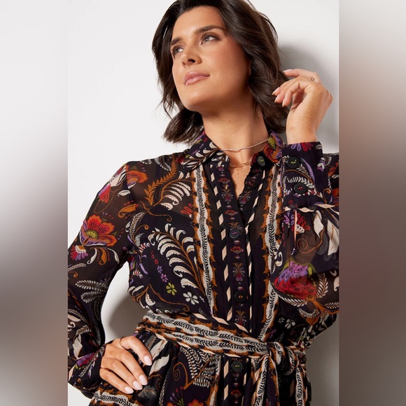 FARM Rio Black Floral Mini Dress size large - Picture 5 of 11